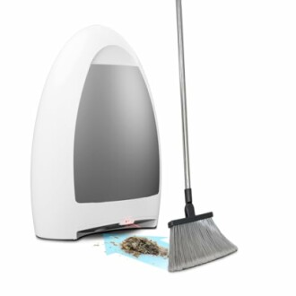 Automatic dustbin with broom and swept debris